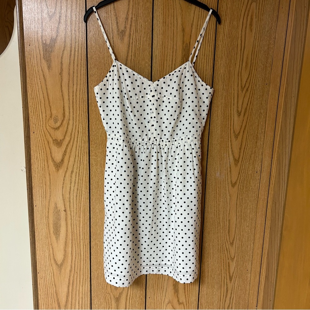 J Crew Size 4 Polka Dot Spaghetti Strap Dress